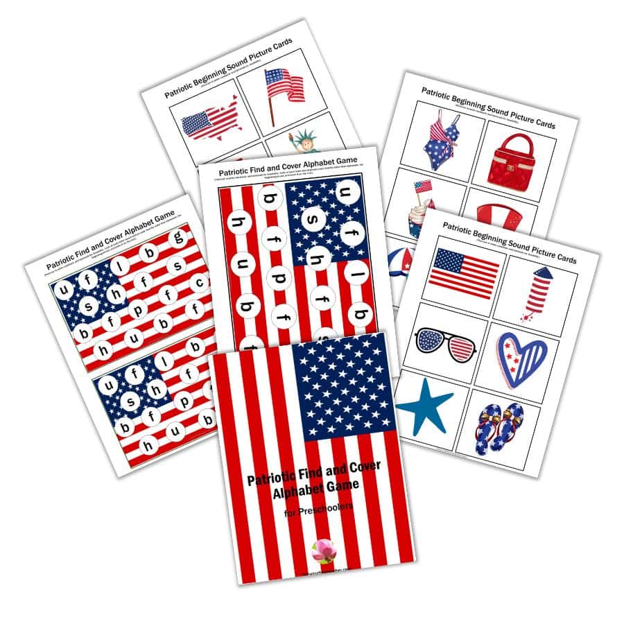 Patriotic Find and Cover Alphabet Game for Preschoolers