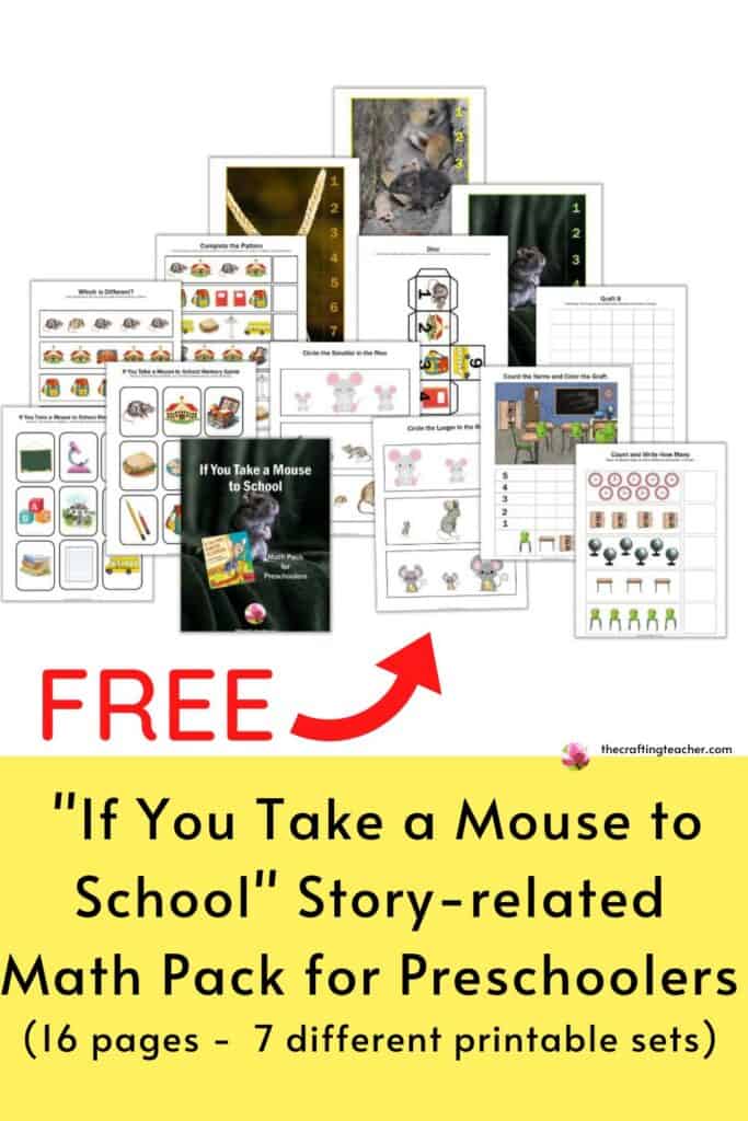 If You Take a Mouse to School Story-related Math Pack for Preschoolers 