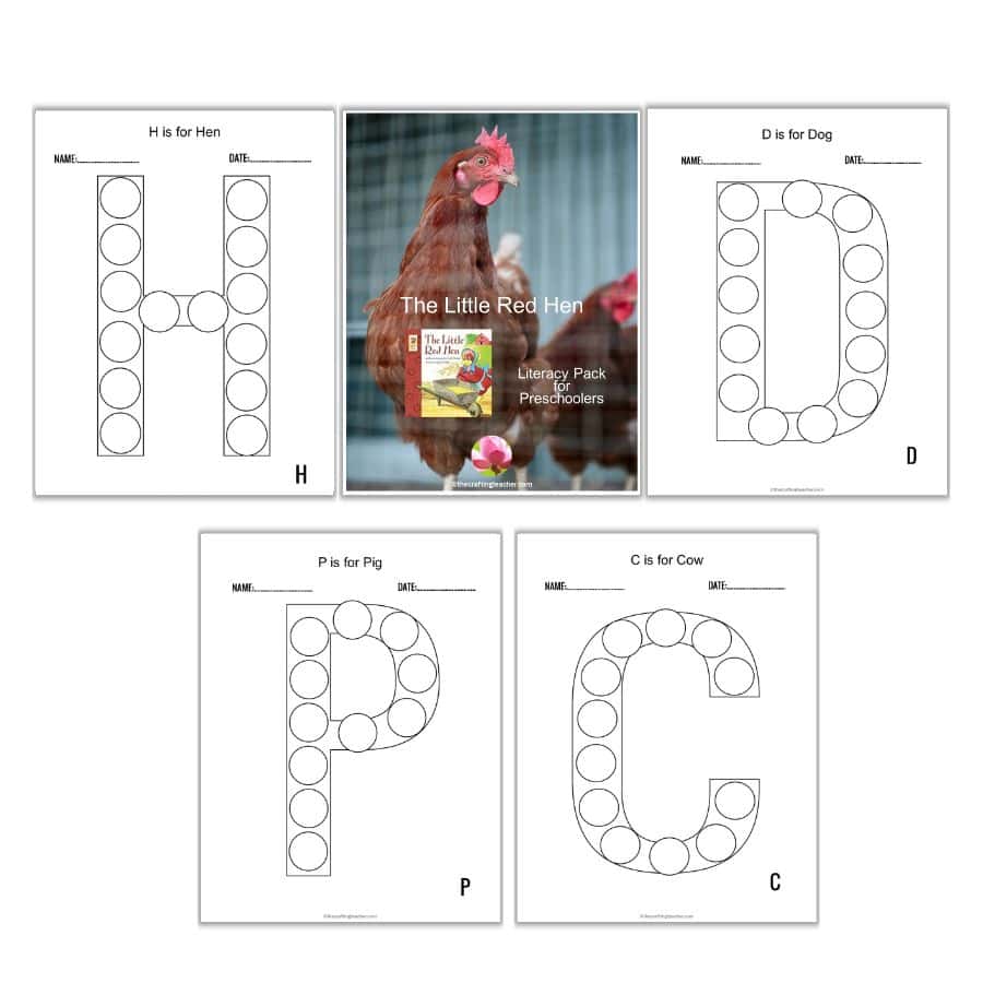 The Little Red Hen Letter Dot-to-Dot Letters