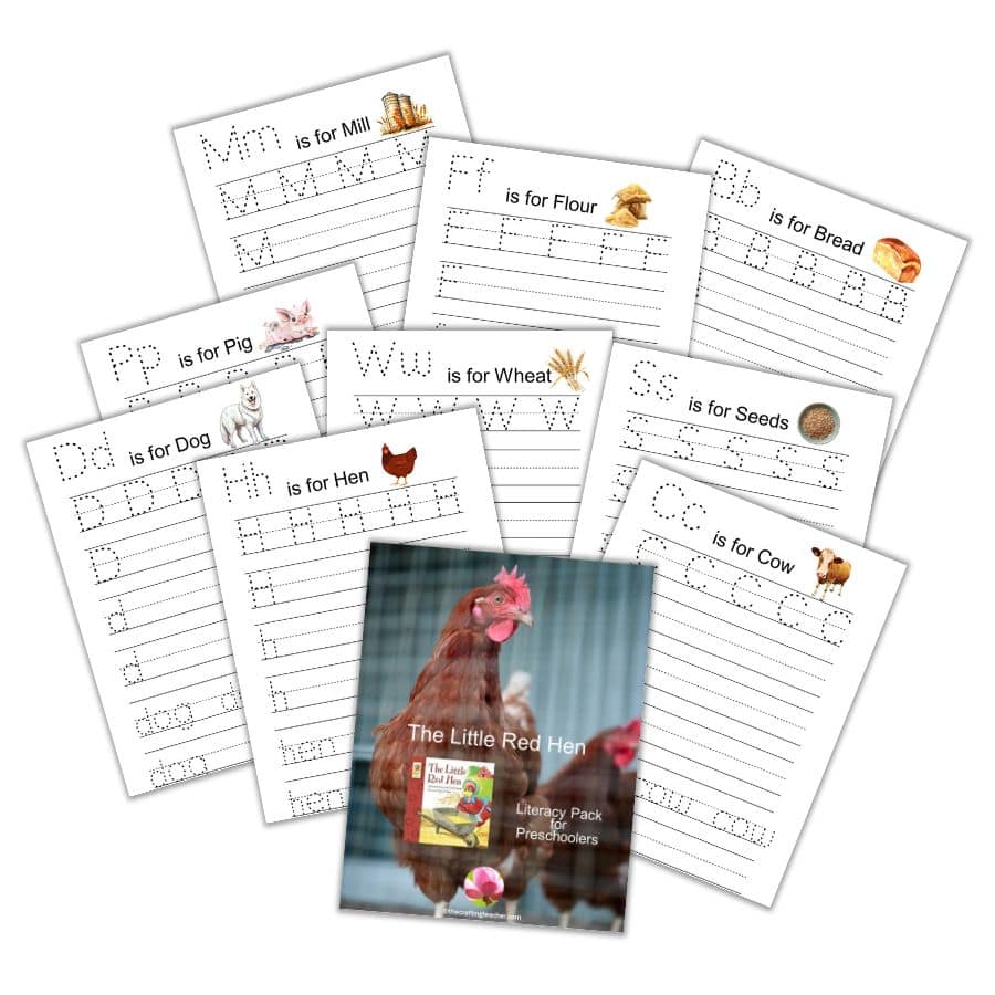 The Little Red Hen Letters and Words Tracing