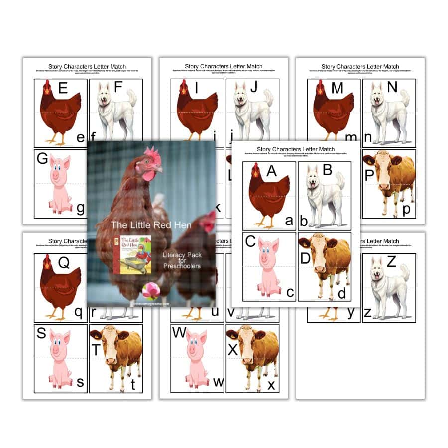 The Little Red Hen Story Characters Letter Match