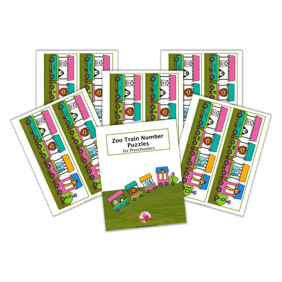 Zoo Train Number Puzzles for Preschoolers 