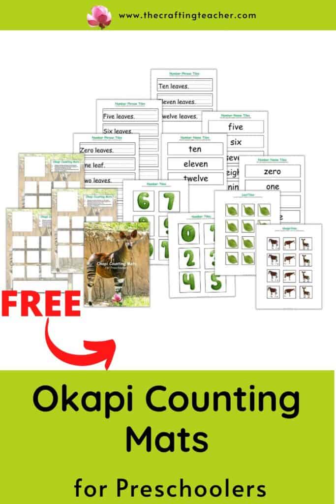 Okapi Counting Mats for Preschoolers 