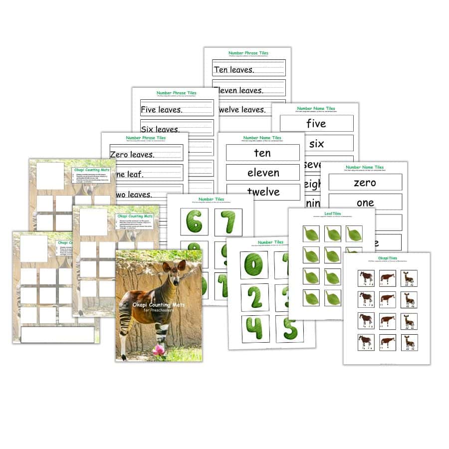 Okapi Counting Mats for Preschoolers 