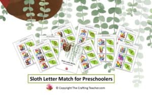 Sloth Letter Match for Preschoolers