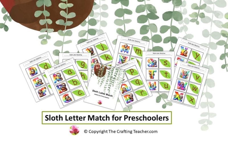 Sloth Letter Match for Preschoolers