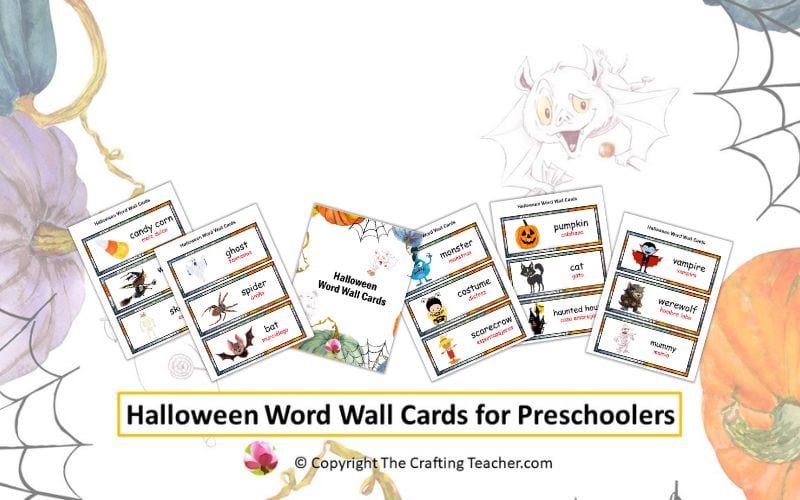 Halloween Word Wall Cards for Preschoolers