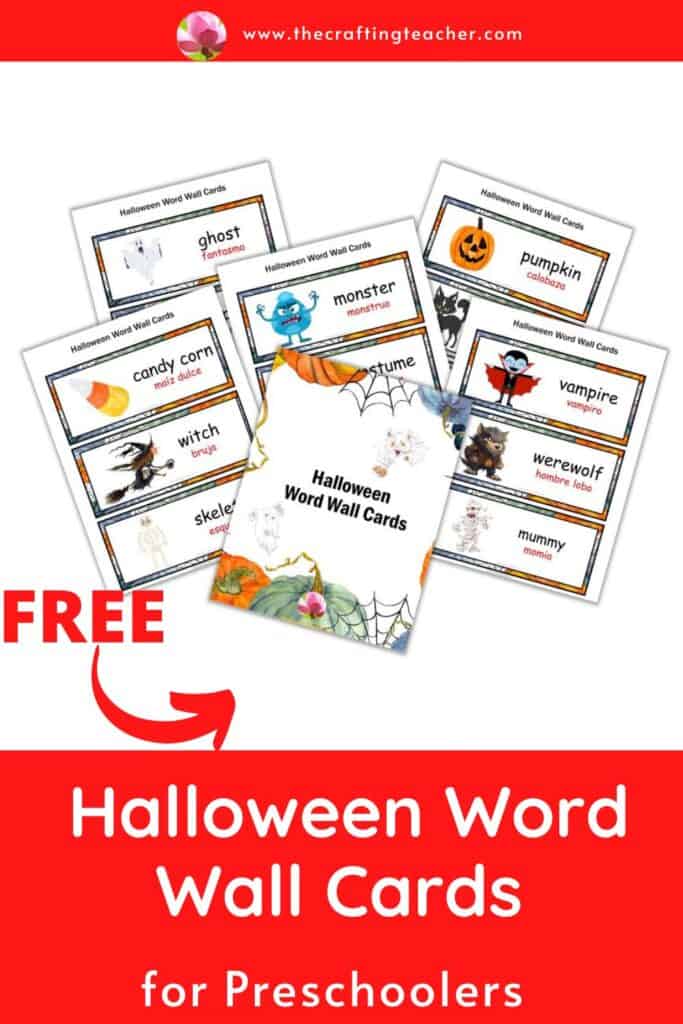 Halloween Word Wall Cards for Preschoolers 