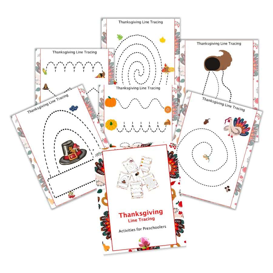 Thanksgiving Line Tracing for Preschoolers 