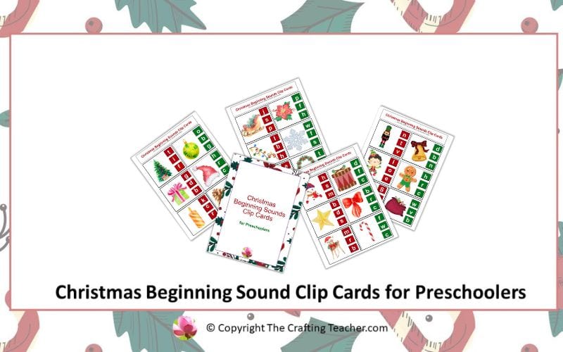 Christmas Beginning Sound Clip Cards for Preschoolers