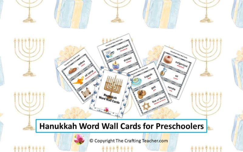 Hanukkah World Wall Cards for Preschoolers