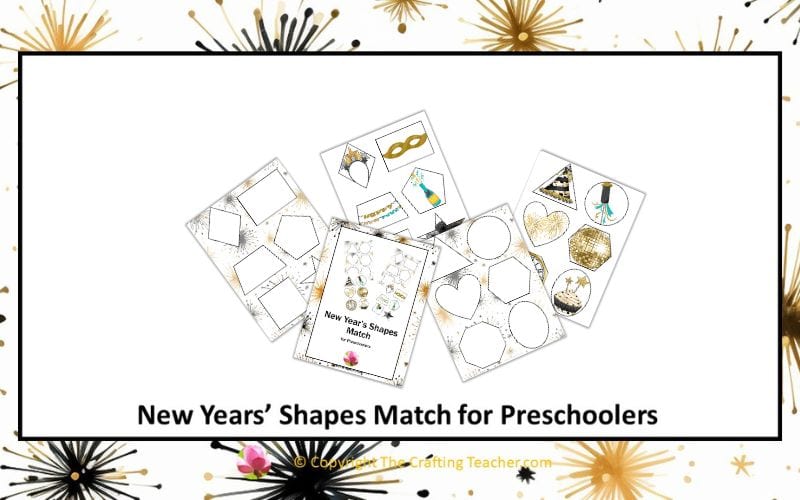 New Year's Shapes Match for Preschoolers