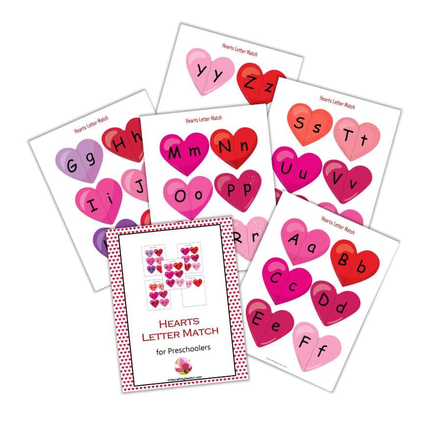 Hearts Letter Match for Preschoolers 