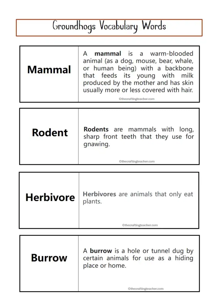 Vocabulary Words - page #1