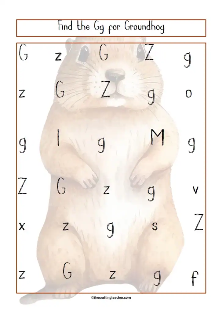 Finding letter Gg