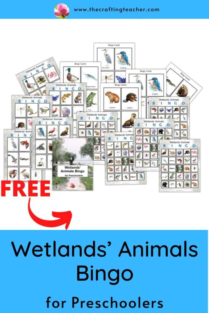 Wetlands' Animals Bingo for Preschooles