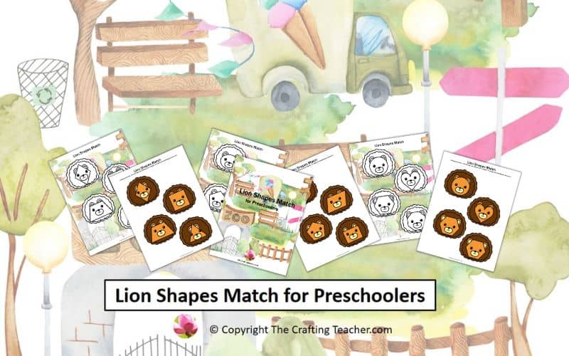 Lion Shapes Match for Preschoolers