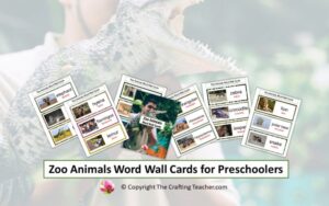 Zoo Animals Word Wall Cards for Preschoolers