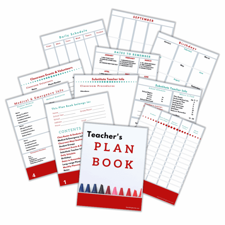 Red Teacher's Planning Book