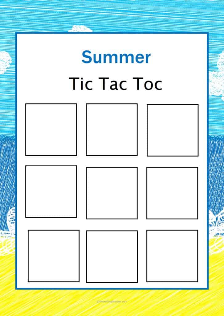Summer Tic Tac Toc Board