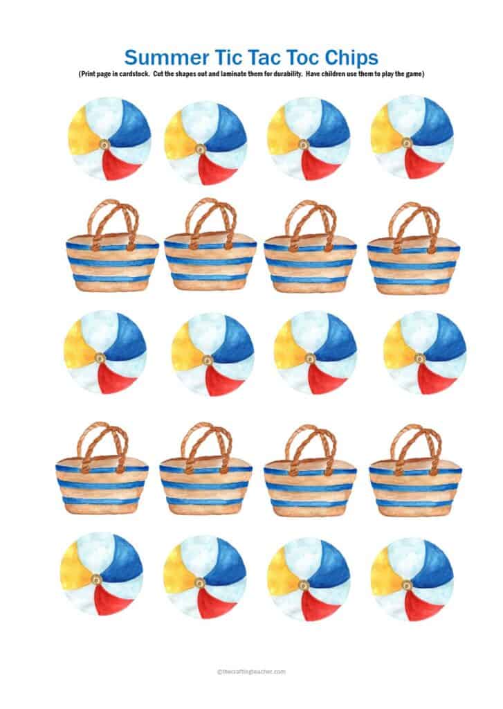 Summer Tic Tac Toc Chips