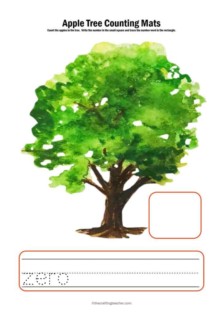 Apple Tree Counting Mats for Preschoolers - #0