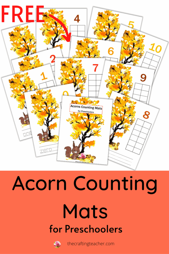 Acorn Counting Mats for Preschoolers 