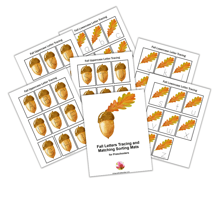 Fall Letter Tracing and Matching for Preschoolers
