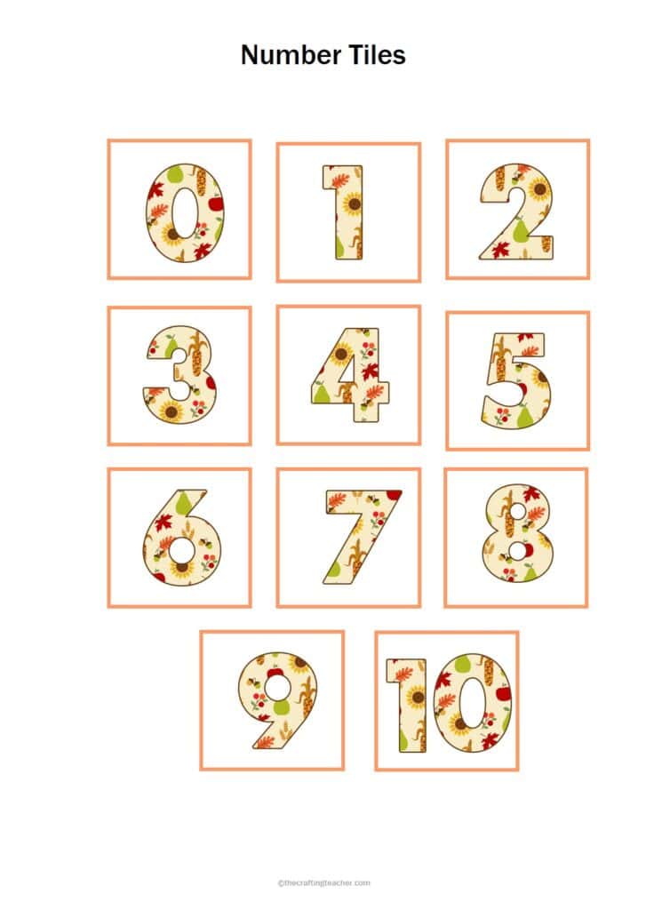 Thanksgiving Turkeys Counting Mats - Number Tiles