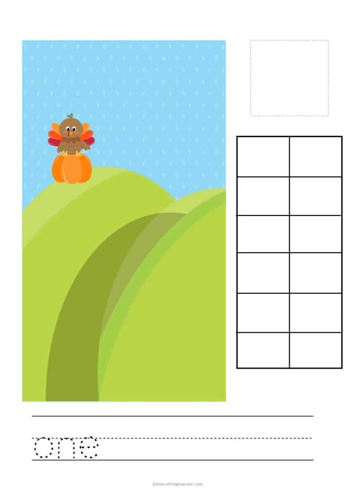 Thanksgiving Turkeys Counting Mats - #1