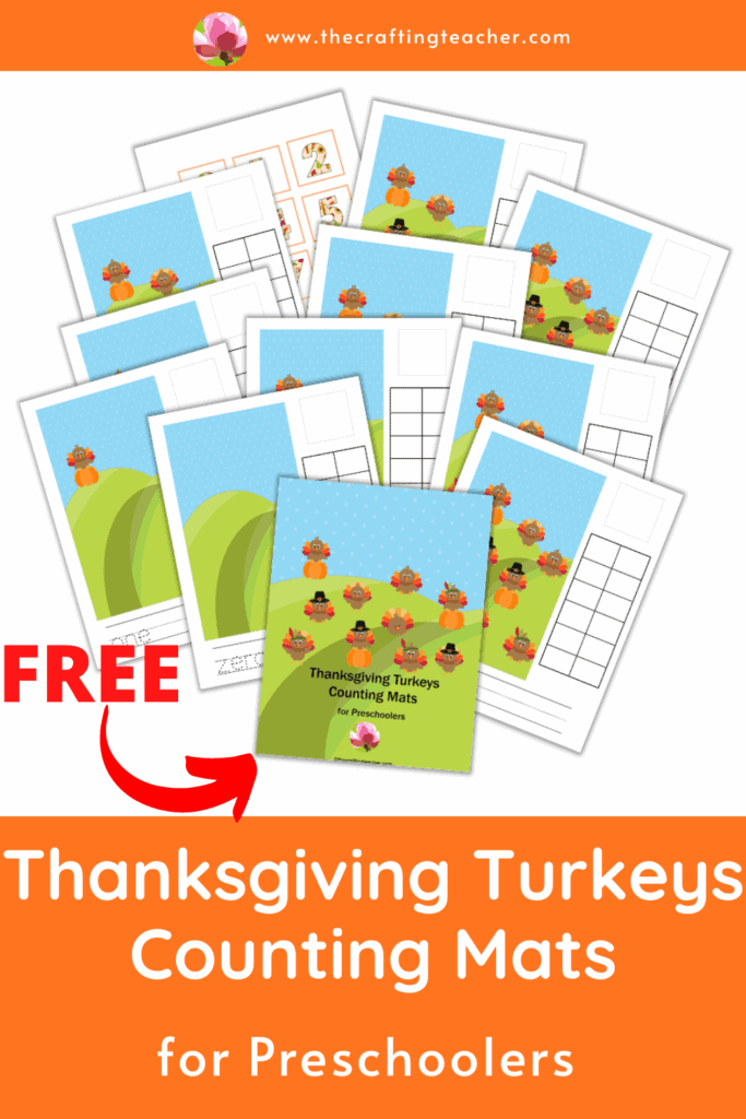 Thanksgiving Turkeys Counting Mats for Preschoolers 