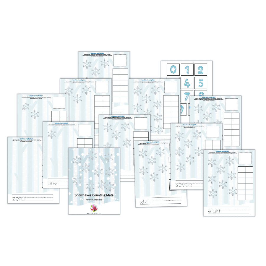 Snowflakes Counting Mats for Preschoolers