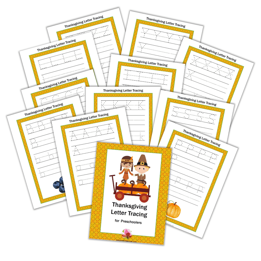 Thanksgiving Letter Tracing for Preschoolers