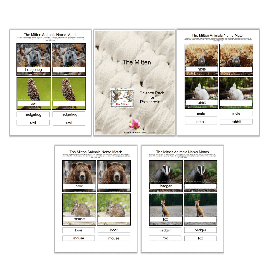 The Mitten Animal Names Match