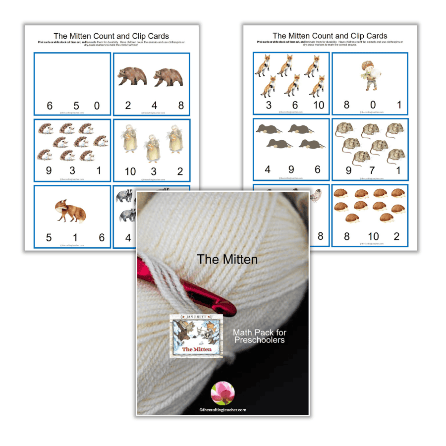 The Mitten Count & Clip Cards