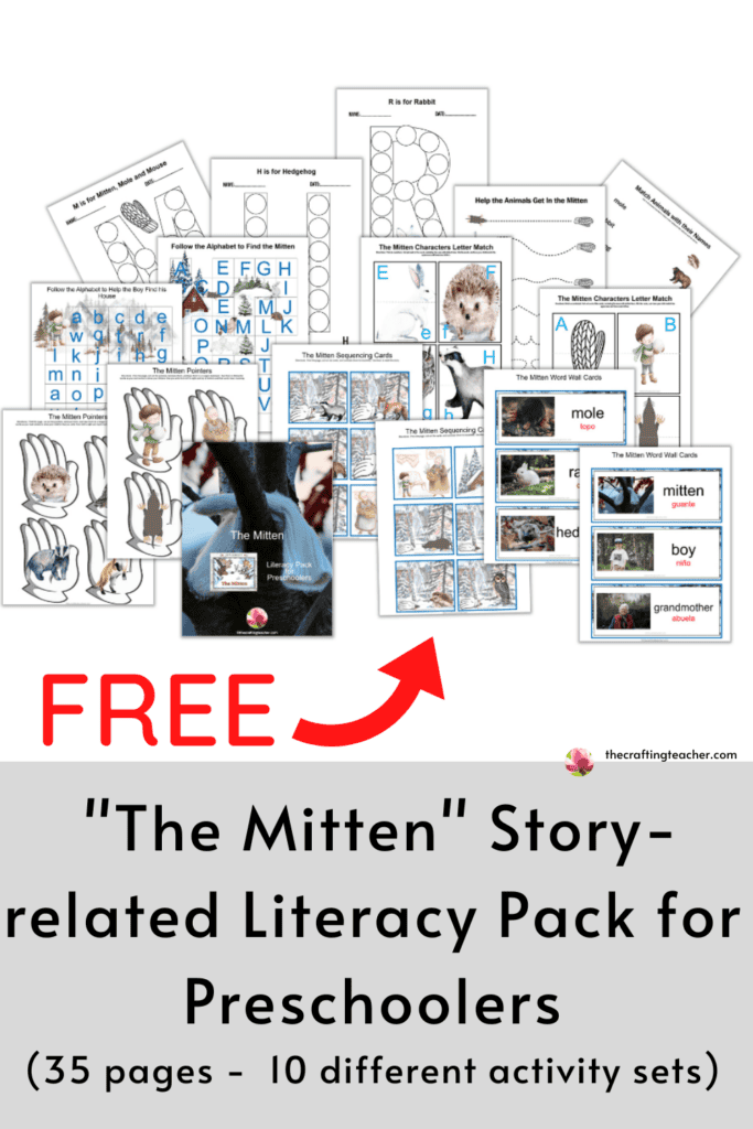 The Mitten Story-related Literacy Pack for Preschoolers 