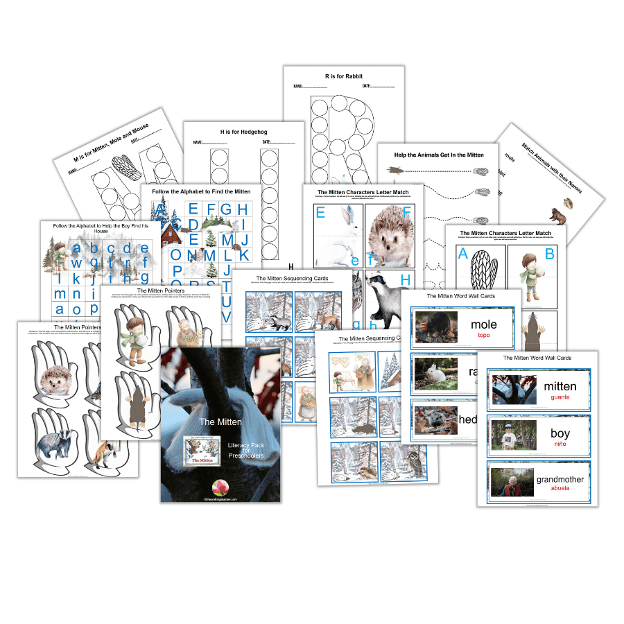 The Mitten Story-related Literacy Pack for Preschoolers 