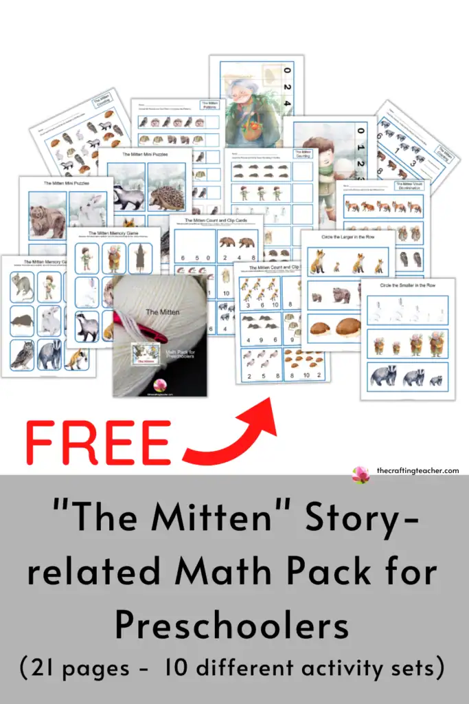 The Mitten Story-related Math Pack for Preschoolers