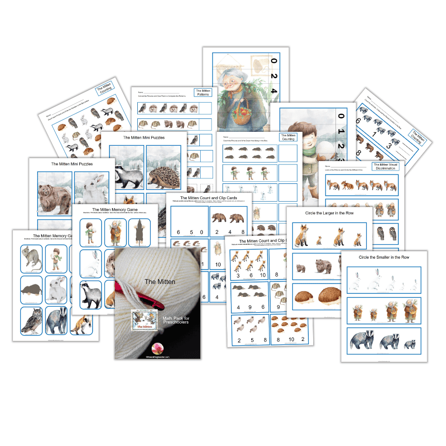 The Mitten Story-related Math Pack for Preschoolers
