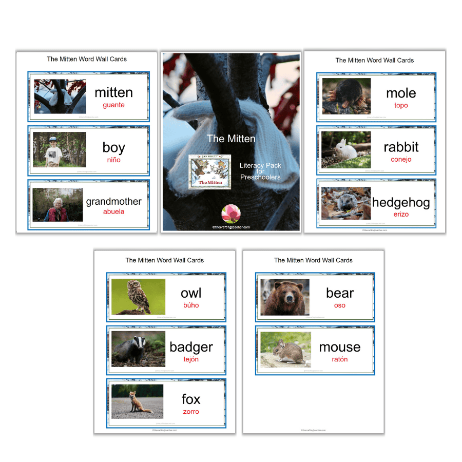 The Mitten Word Wall Cards