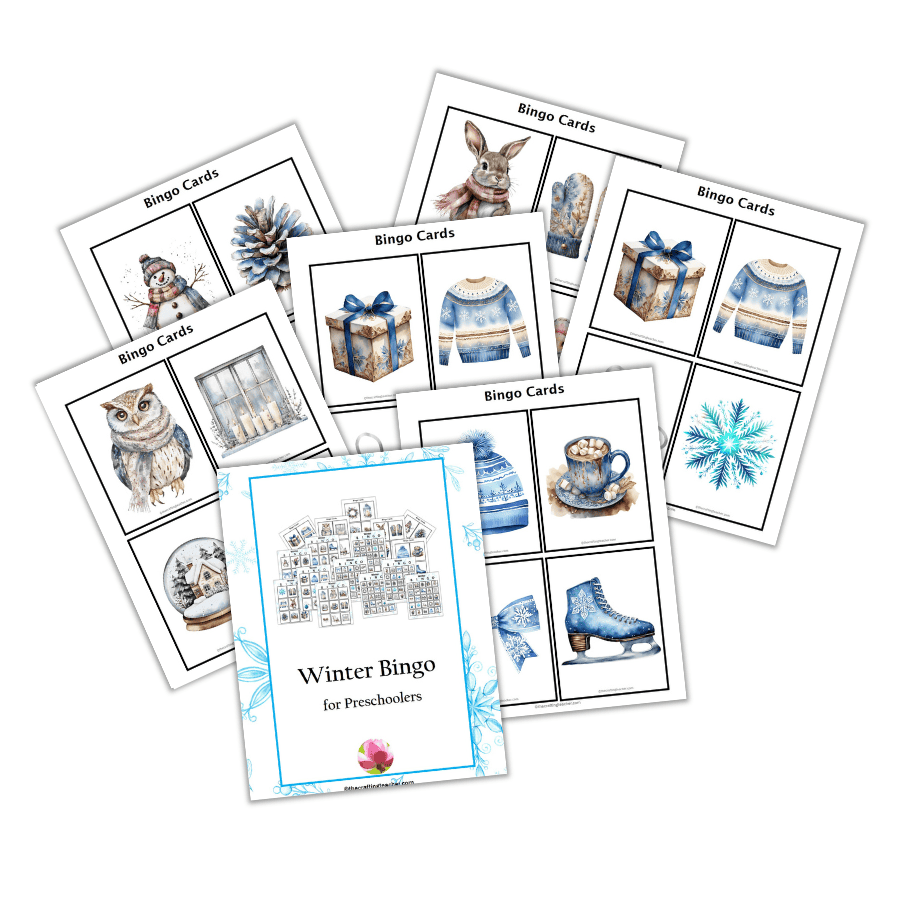 Winter Bingo for Preschoolers - bingo cards