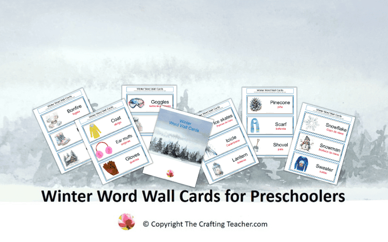 Winter Word Wall Cards for Preschoolers