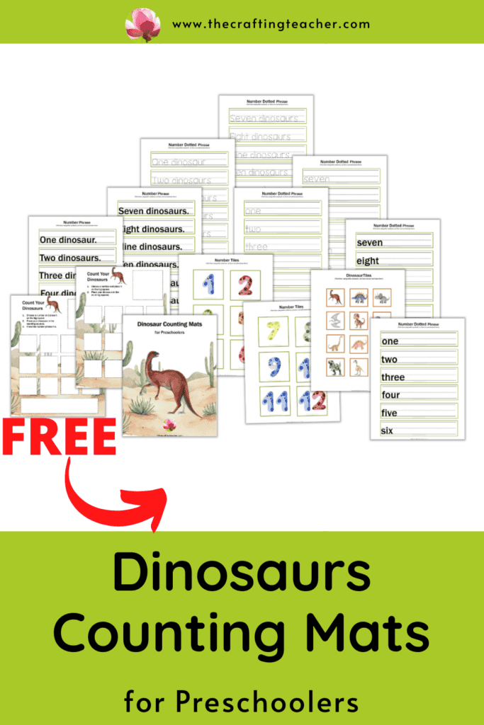 Dinosaurs Counting Mats for Preschoolers 