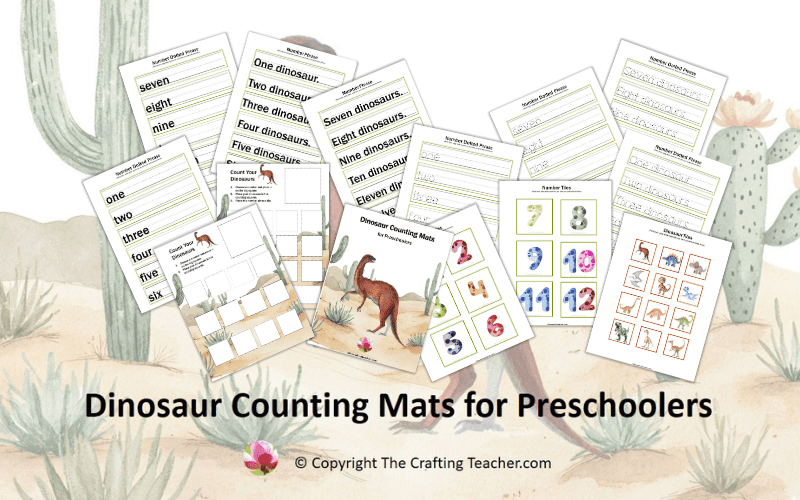 Dinosaurs Counting Mats for Preschoolers