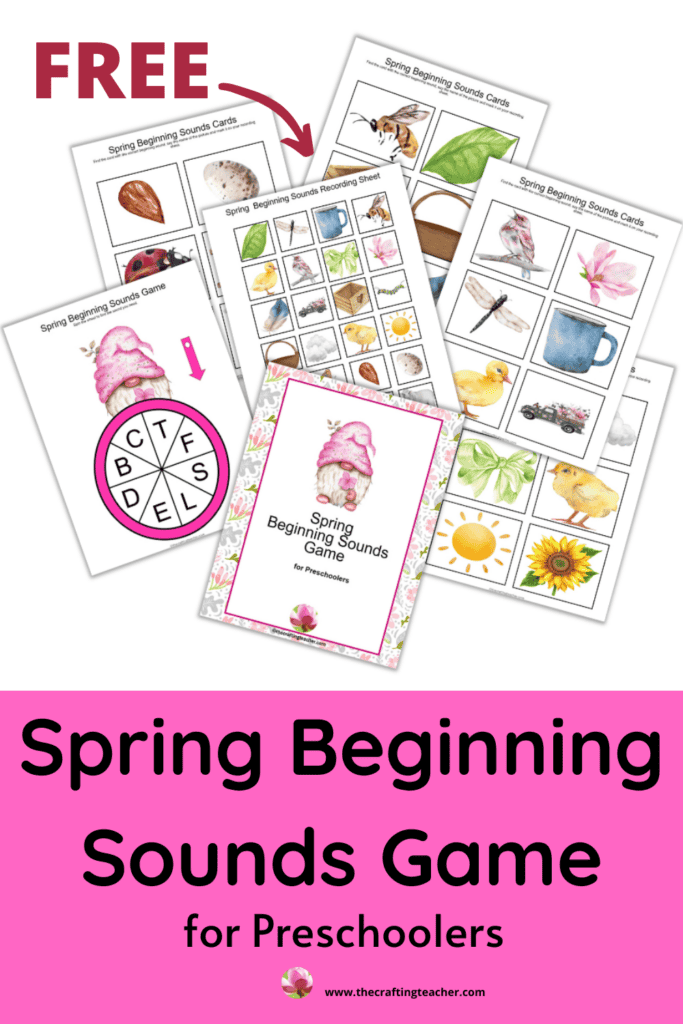 Spring Beginning Sounds Game for Preschoolers