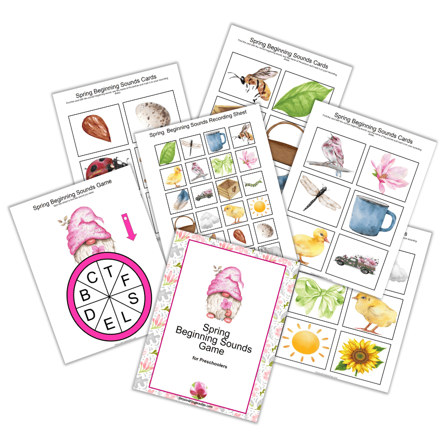 Spring Beginning Sounds Game for Preschoolers 
