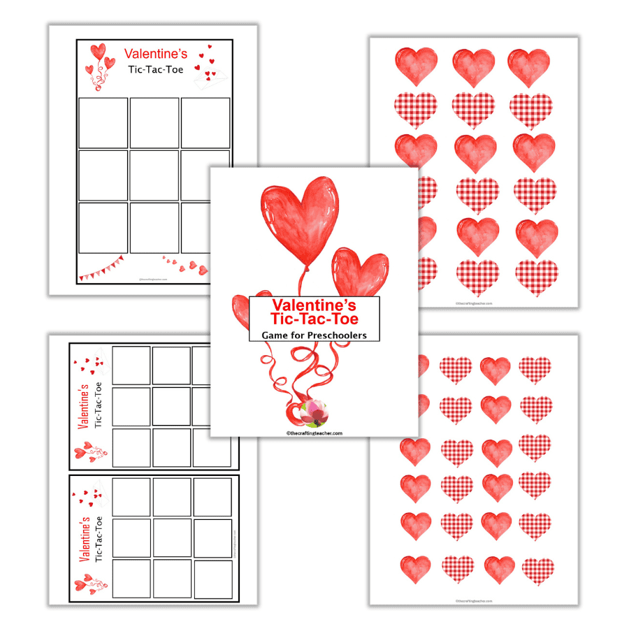 Valentine's Tic-Tac-Toe Game for Preschoolers