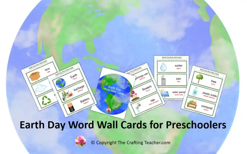 Earth Day Word Wall Cards for Preschoolers