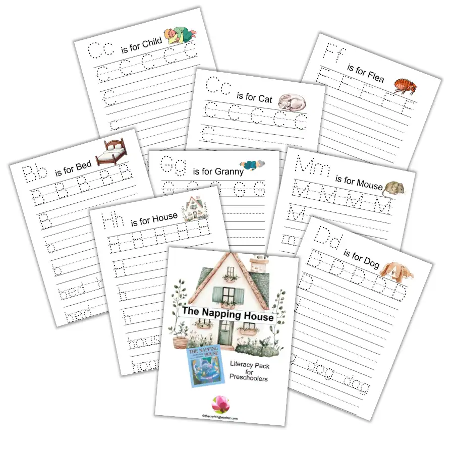 The Napping House Letters and Words Tracing