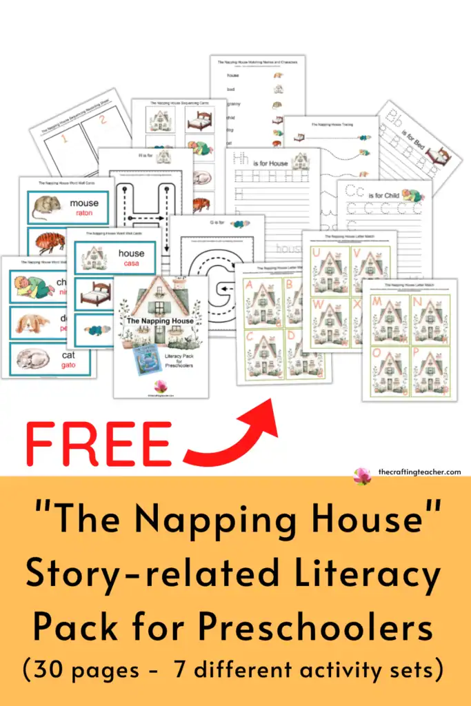 The Napping House Story-related Literacy Pack for Preschoolers